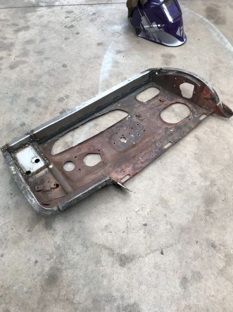 hand-fabricated Jaguar E-Type door shell