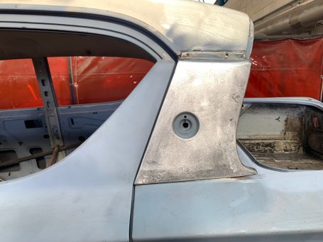 Ford fabricated sail panel in position
